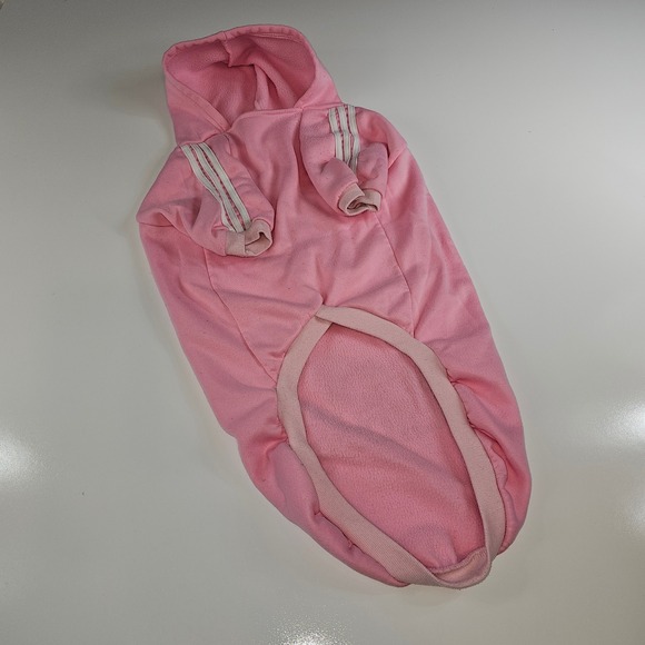 Adidog Pink Dog Hoodie Sweatshirt Pet Apparel Size Large - Picture 2 of 4